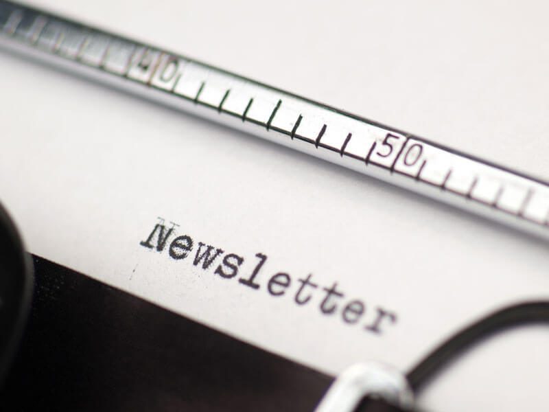 Newsletter-on-typewriter